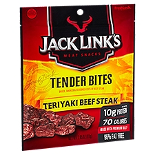 Jack Link's Tender Bites Teriyaki Beef Steak, Meat Snacks, 2.85 Ounce