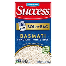 Success Boil-in-Bag Basmati Fragrant White Rice 4 Bags