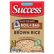 Success Boil-in-Bag Whole Grain Brown Rice Family Size 6 Bags, 907 Gram