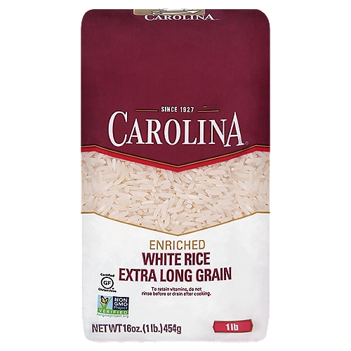 Always have a versatile option for your meals with Carolina® Extra Long Grain White Rice in your pantry. Use extra long-grain white rice in your traditional dishes and when you explore new recipes, seasonings, and flavors. Because of its quality and texture, you can count on this rice to remain fluffy and separate after cooking with the great taste you love! Whether you follow a recipe or create diverse dishes with boundless flavor, Carolina® Extra Long Grain White Rice will complete every meal. Carolina Rice Unites™.