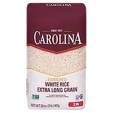 Carolina Enriched Extra Long Grain White Rice, 32 oz, 32 Pound