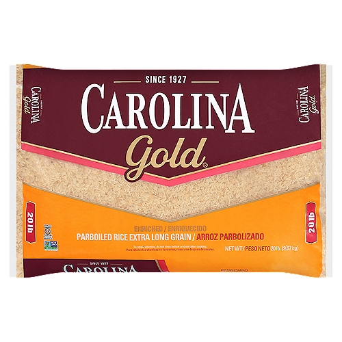 Carolina Gold Enriched Extra Long Grain Parboiled Rice, 20 lb