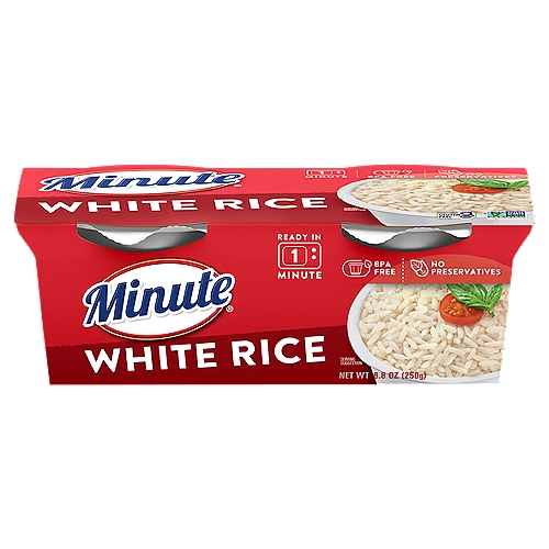 Minute White Rice Cups, Gluten-Free, 8.8 oz