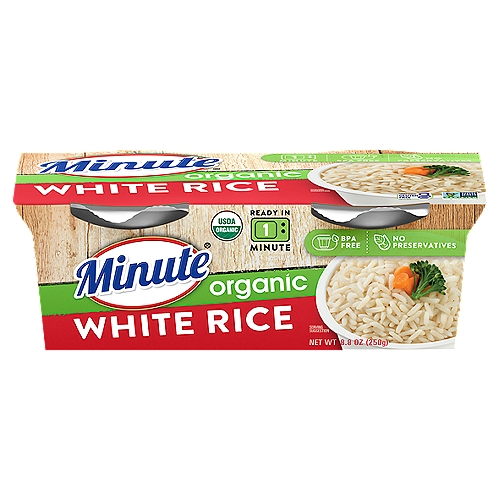 Minute Ready to Serve Organic White Rice Cups, Gluten-Free, 8.8 oz