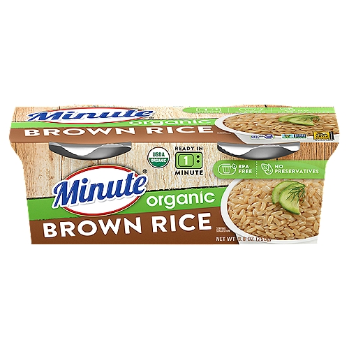 Minute Organic Ready to Serve Brown Rice Cups, Gluten-Free,  8.8 oz