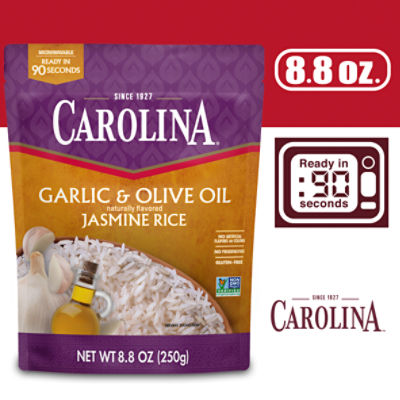 Carolina Ready to Heat Garlic & Olive Oil Jasmine Rice, Gluten-Free, 8.8 oz