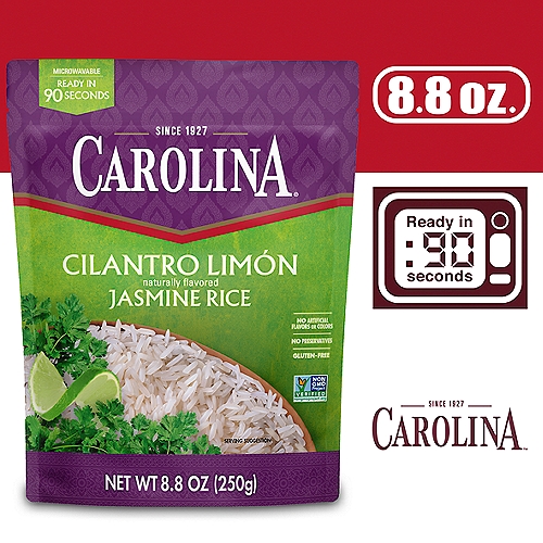 Carolina Ready to Heat Cilantro Limon Jasmine Rice, Gluten-Free, 8.8 oz