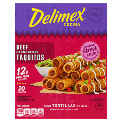 Delimex Beef Taquitos, 20 count, 20 oz, 20 Ounce