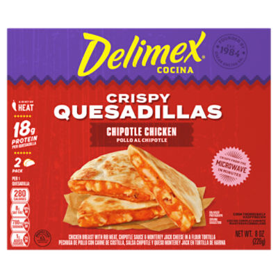 Delimex Chipotle Chicken Crispy Quesadillas, 2 count, 8 oz