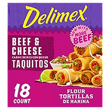 Delimex Beef & Cheese Flour Taquitos, 18 count, 21.6 oz