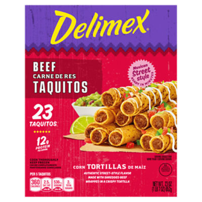 Delimex Beef Corn Taquitos Frozen Snacks, 23 ct Box ShopRite