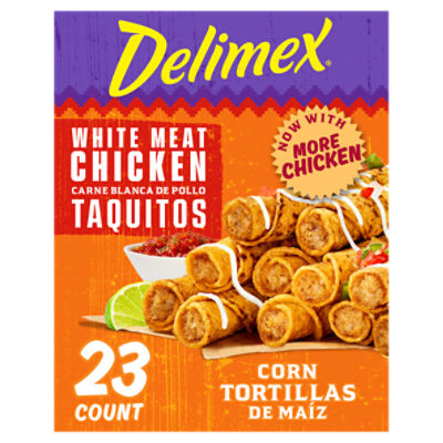 Delimex White Meat Chicken Taquitos, 23 count, 23 oz, 652 Gram