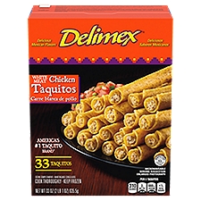Delimex Frozen Snacks, White Meat Chicken Corn Taquitos, 33 Ounce