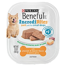 Purina Beneful IncrediBites with Chicken & Bacon Flavor in Savory Gravy Dog Food, 3.5 oz