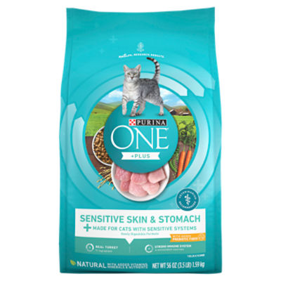 Purina ONE Natural Dry Cat Food, Sensitive Skin & Stomach Formula - 3.5 lb. Bag