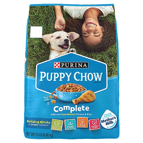 Purina Puppy Chow Complete with Real Farm-Raised Chicken & Rice Puppy Food, 15 lb