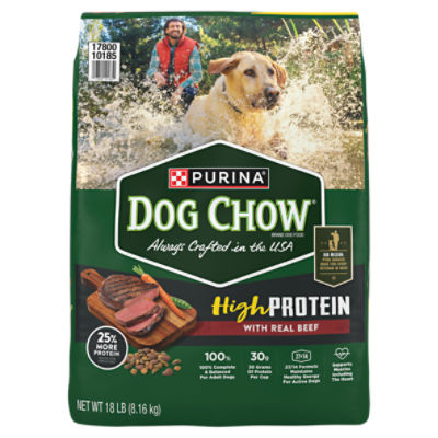 Purina Dog Chow High Protein Dog Food Dry Recipe With Real Beef - 18 lb. Bag