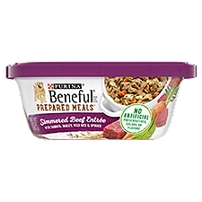 Purina Beneful High Protein Wet Dog Food, Prepared Meals Simmered Beef Entree - 10 oz. Tub