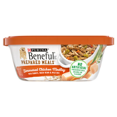 Purina Beneful Prepared Meals Simmered Chicken Medley Dog Food, 10 oz