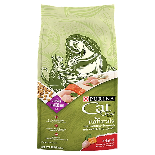 Purina Cat Chow Naturals with Added Vitamins, Minerals and Nutrients Dry Cat Food - 6.3 lb. Bag
