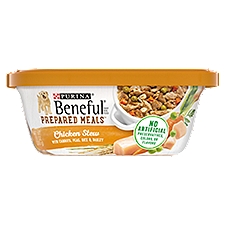Purina Beneful Prepared Meals Chicken Stew with Carrots, Peas, Rice & Barley Dog Food, 10 oz