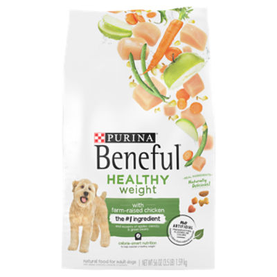 Purina Beneful Healthy Weight with Farm-Raised Chicken Natural Food for Adult Dogs, 56 oz