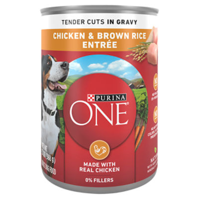 Purina One SmartBlend Chicken & Brown Rice Entrée Tender Cuts in Gravy Adult Dog Food, 13 oz