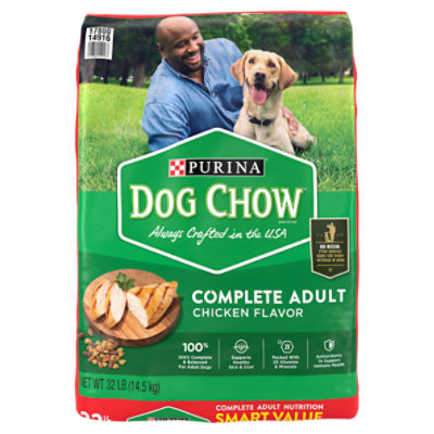 Purina Dog Chow Complete Adult Dry Dog Food Kibble With Chicken Flavor  - 32 lb. Bag