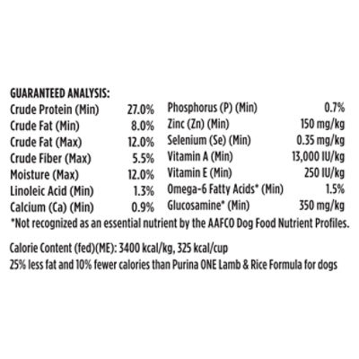 Purina ONE Dry Dog Food Lamb and Rice Formula - 16.5 lb. Bag