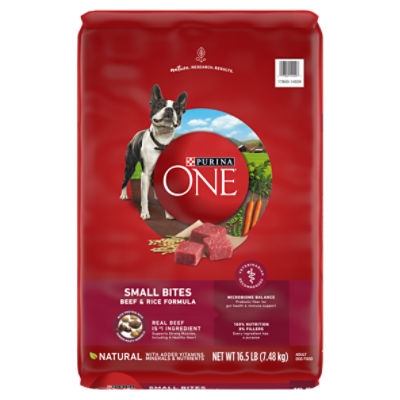 Purina ONE Natural Dry Dog Food, Small Bites Beef & Rice Formula - 16.5 lb. Bag
