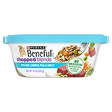 Purina Beneful Chopped Blends Wet Dog Food With Beef, Carrots, Peas & Barley 10 oz. Tub, 10 Ounce