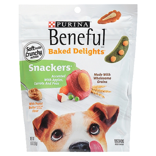 Purina Beneful Made in USA Facilities Dog Training Treats, Baked Delights Snackers - 9.5 oz. Pouch