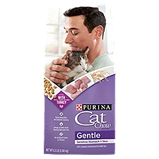 Purina Cat Chow Gentle Dry Cat Food, Sensitive Stomach + Skin - 6.3 lb. Bag