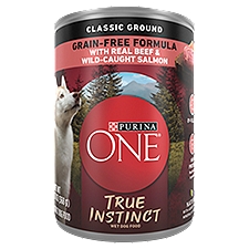 Purina ONE True Instinct Classic Ground Real Beef and Salmon High Protein Wet Dog Food - 13 oz. Can