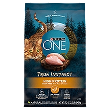 Purina ONE Natural, High Protein, Grain Free Dry Cat Food, True Instinct Real Chicken - 3.2 lb. Bag