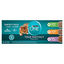 Purina ONE True Instinct Protein-Rich Wet Cat Food Variety Pack, 3 oz, 12 count