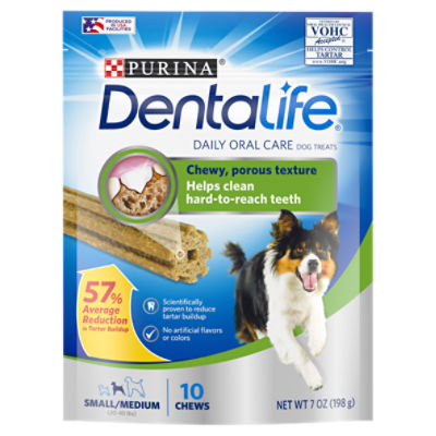 Purina DentaLife Made in USA Facilities Small/Medium Dog Dental Chews, Daily - 10 ct. Pouch