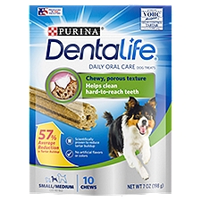 Purina DentaLife Made in USA Facilities Small/Medium Dog Dental Chews, Daily - 10 ct. Pouch