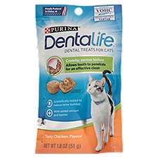 Purina DentaLife Made in USA Facilities Cat Dental Treats, Tasty Chicken Flavor - 1.8 oz. Pouch, 1.8 Ounce