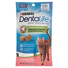 Purina DentaLife Cat Treats Savory Salmon Flavor Dental Treats 1.8 oz. Pouch, 1.8 Ounce