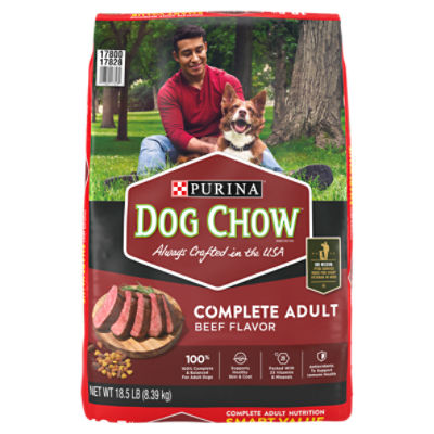 Purina Dog Chow Complete Adult Nutrition Beef Flavor Dog Food Smart Value, 18.5 lb, 18.5 Pound
