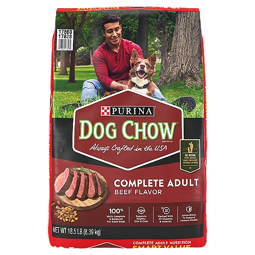 Purina Dog Chow Complete Adult Beef Flavor Dog Food Smart Value, 18.5 lb