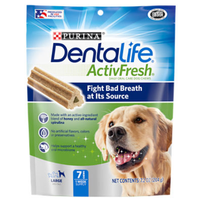 Purina DentaLife Large Dog Dental Chews; ActivFresh Daily Oral Care - 7 ct. Pouch