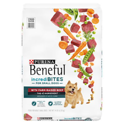 Purina Beneful IncrediBites With Farm-Raised Beef, Small Breed Dry Dog Food - 14 lb. Bag