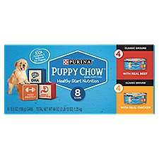 Purina Puppy Chow Healthy Start Nutrition Classic Ground Puppy Food, 5.5 oz, 8 count