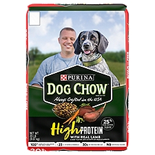 Dog Chow Dry Dog Food, High Protein Recipe With Real Lamb & Beef, 20 Pound