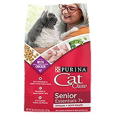 Cat Chow Senior Essentials 7+ Immune + Joint Health, Cat Food, 3.15 Pound