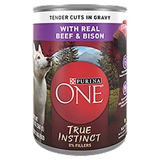 Purina ONE Natural Wet Dog Food Gravy, True Instinct Tender Cuts With Real Beef and Bison-13 oz. Can