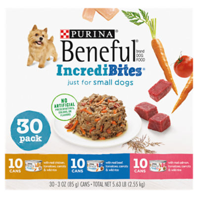 Purina Beneful Small Breed Wet Dog Food Variety Pack, IncrediBites - (30) 3 oz. Cans