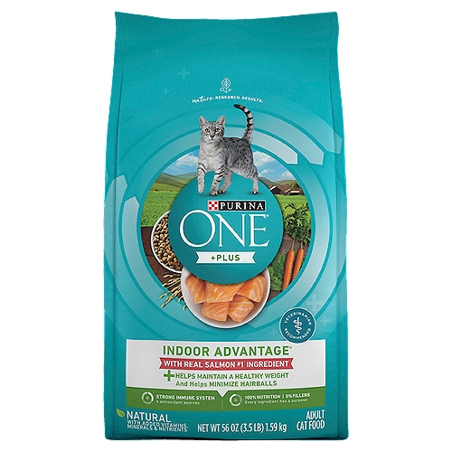 Purina One +Plus Indoor Advantage With Real Salmon, High Protein Cat Food - 3.5 lb. Bag